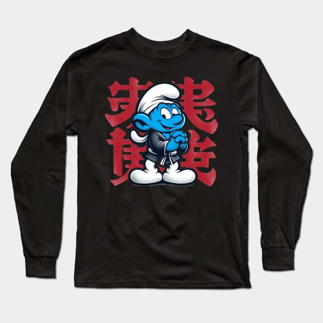 Asian Smurf Long Sleeve T-Shirt by Jason's Finery